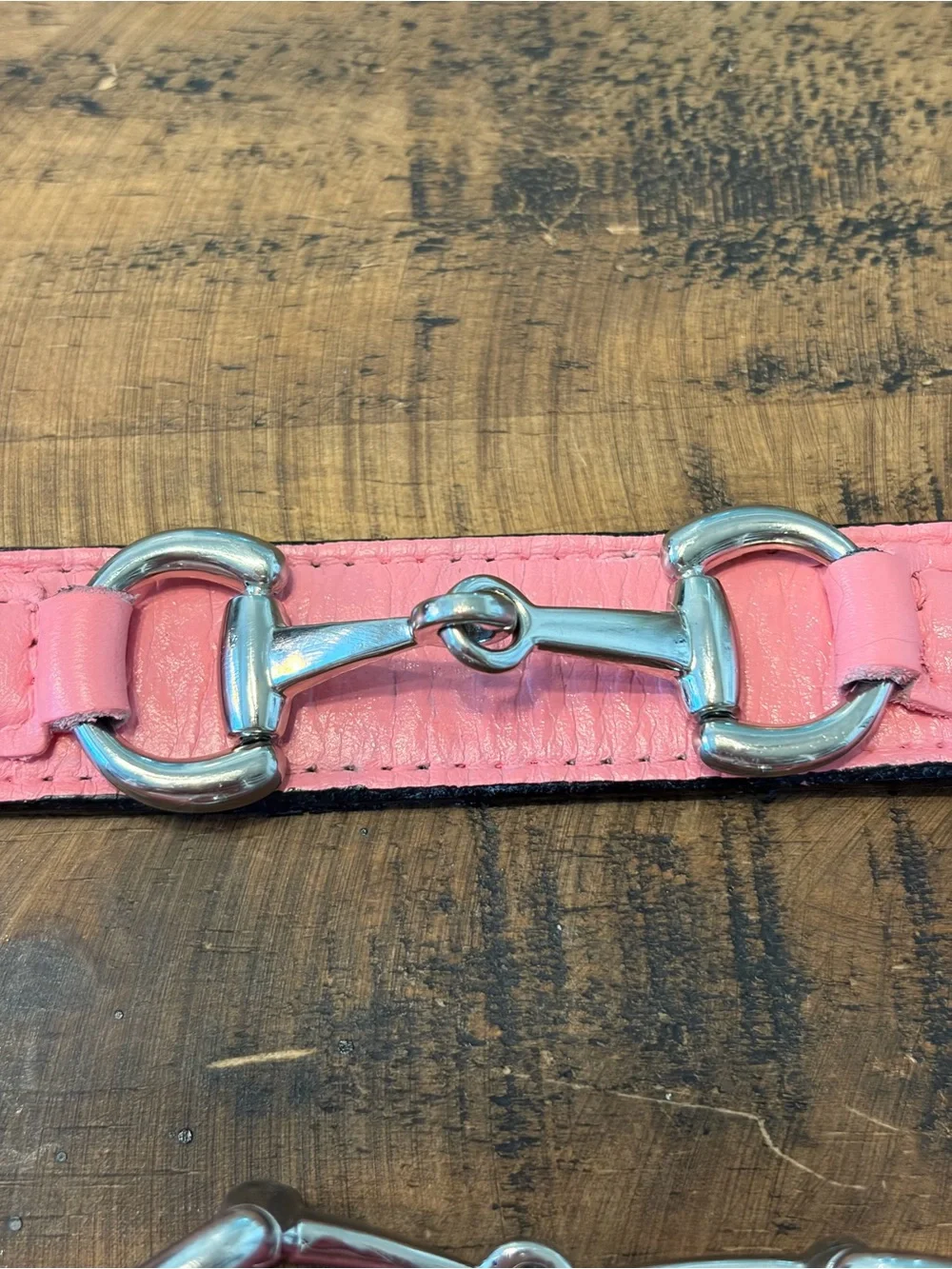 Pink Leather Collar & Leash